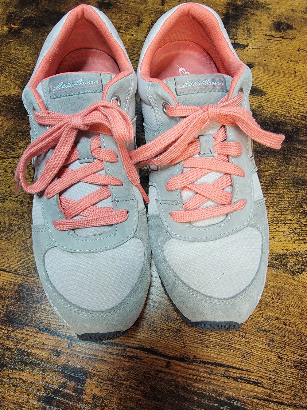 Eddie Bauer Gray & Coral Lace-Up Sneakers